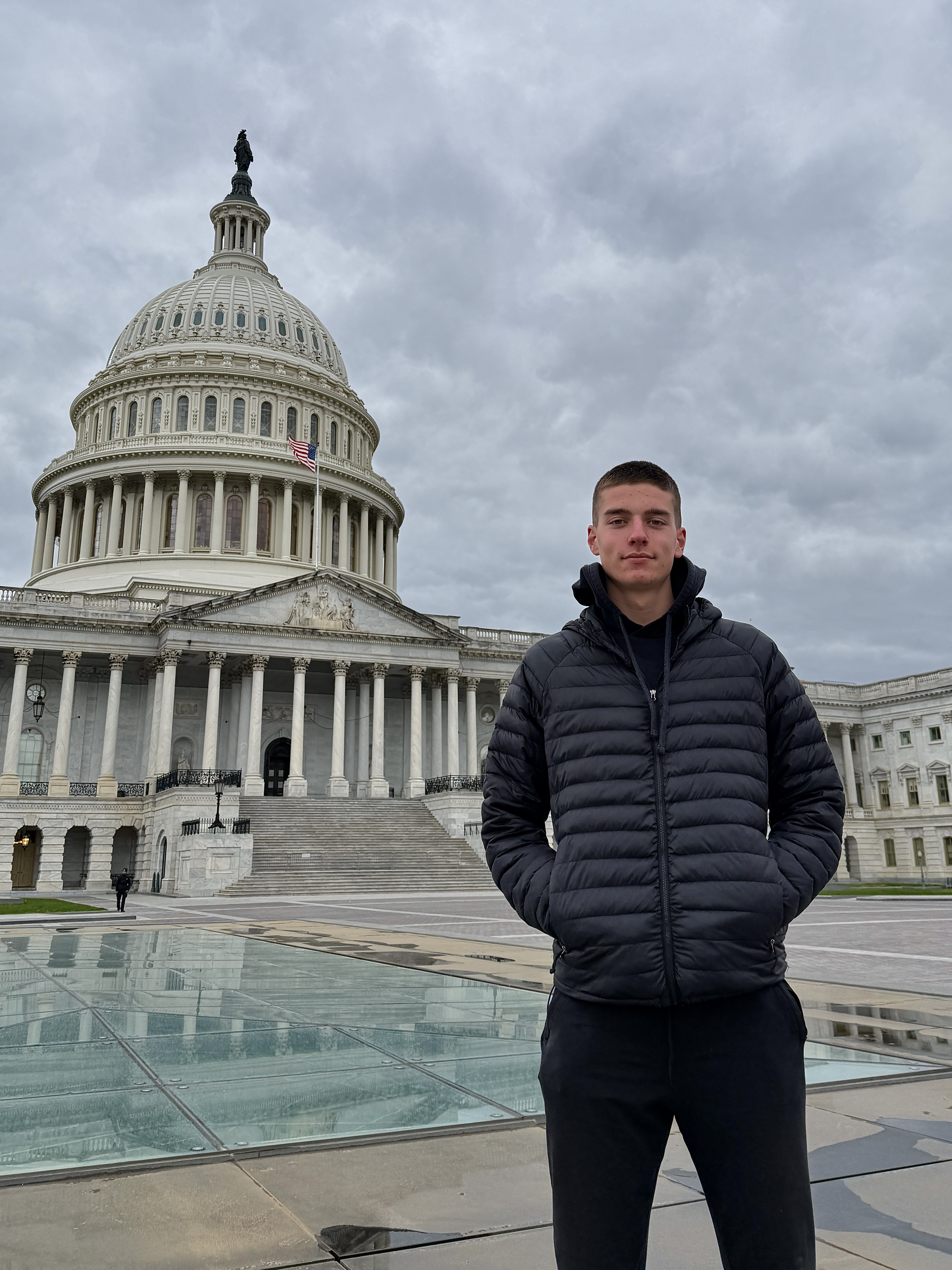 Dylan in front of the Capitol